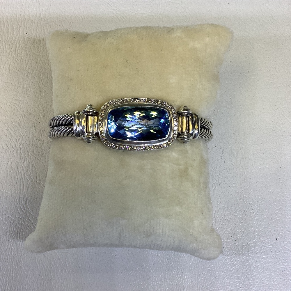 David Yurman Blue Topaz & Diamond